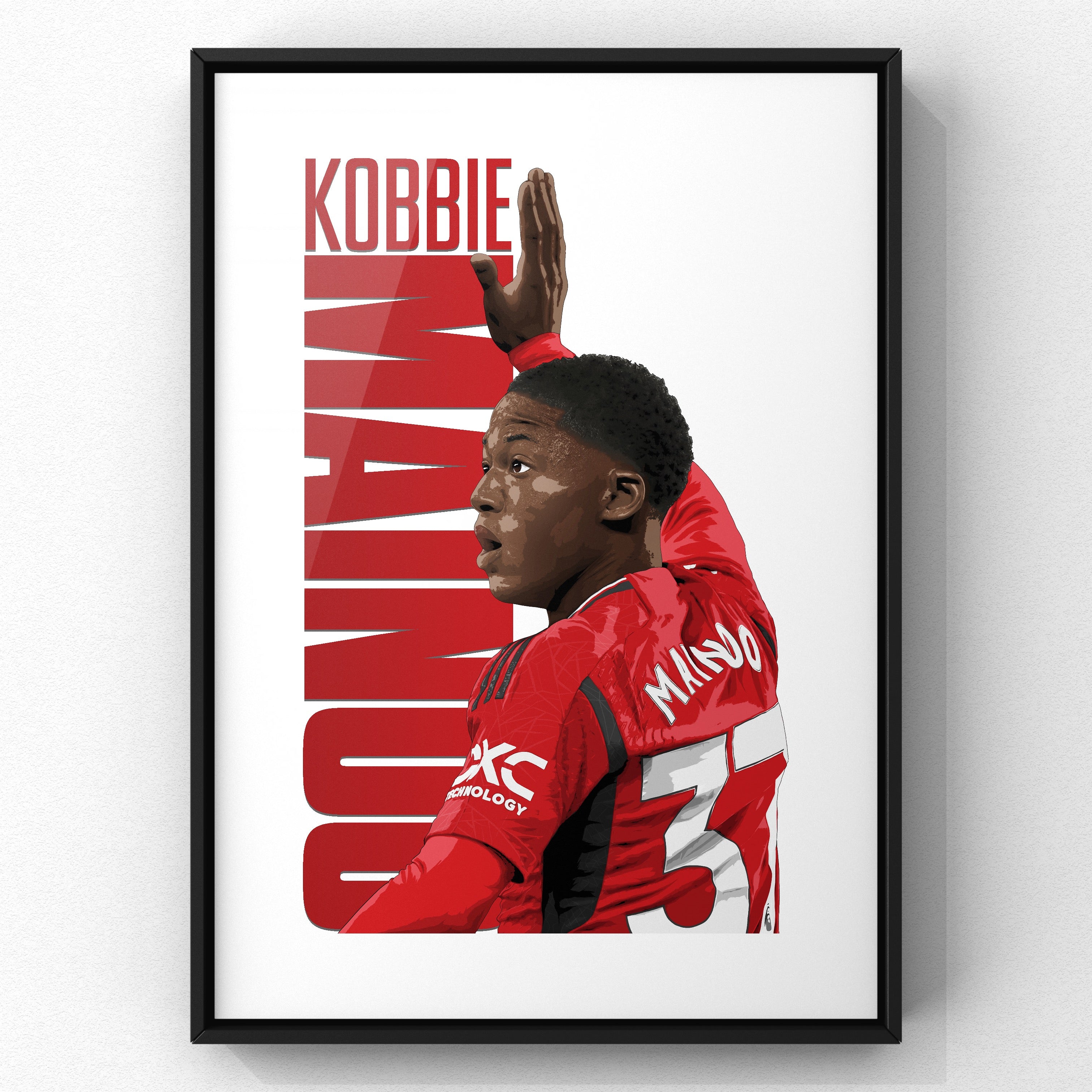Kobbie Mainoo Home print by Haz Does Whatever, Manchester United football art