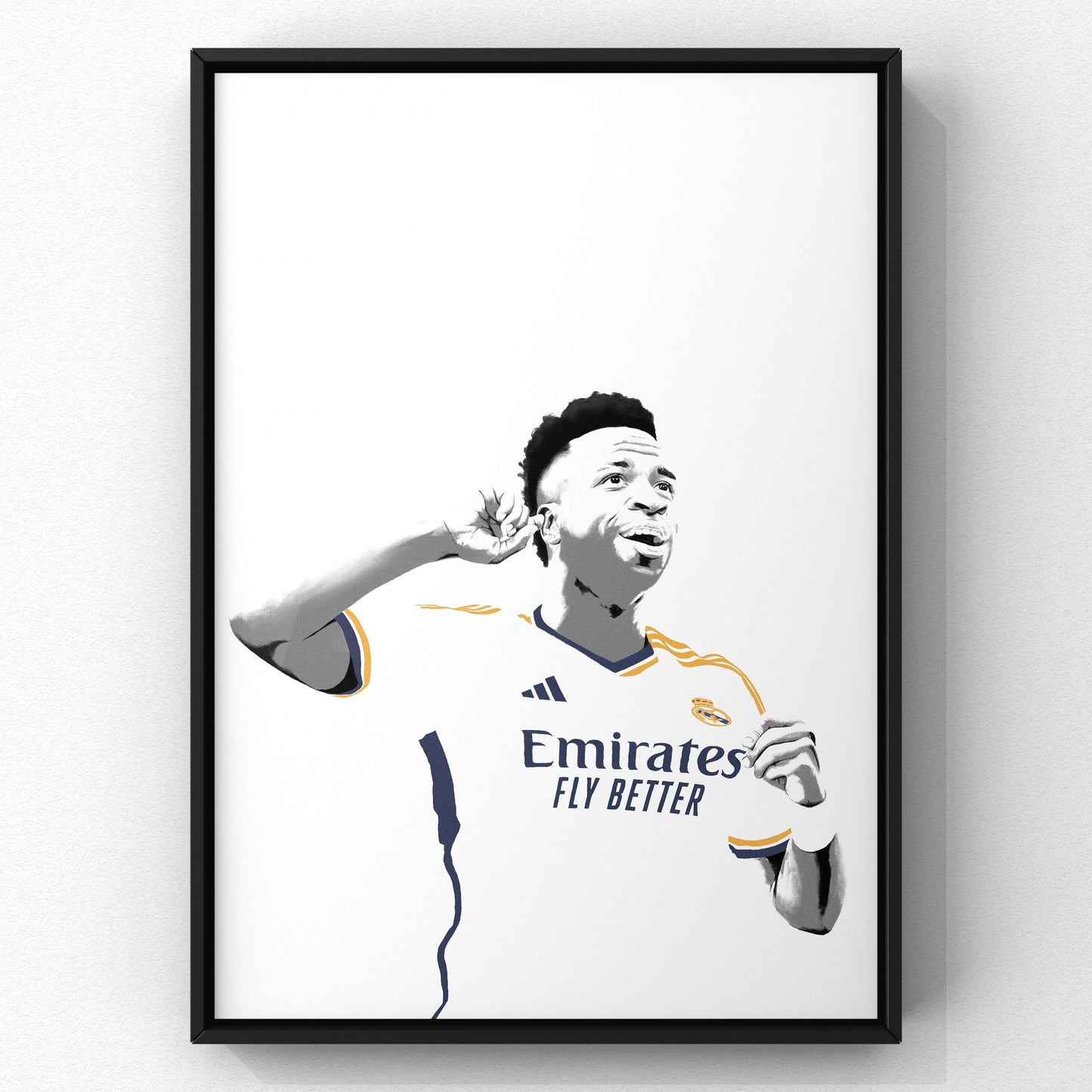 Vinicius Junior (Vini Jr) 2023/24 Real Madrid Football Art Print