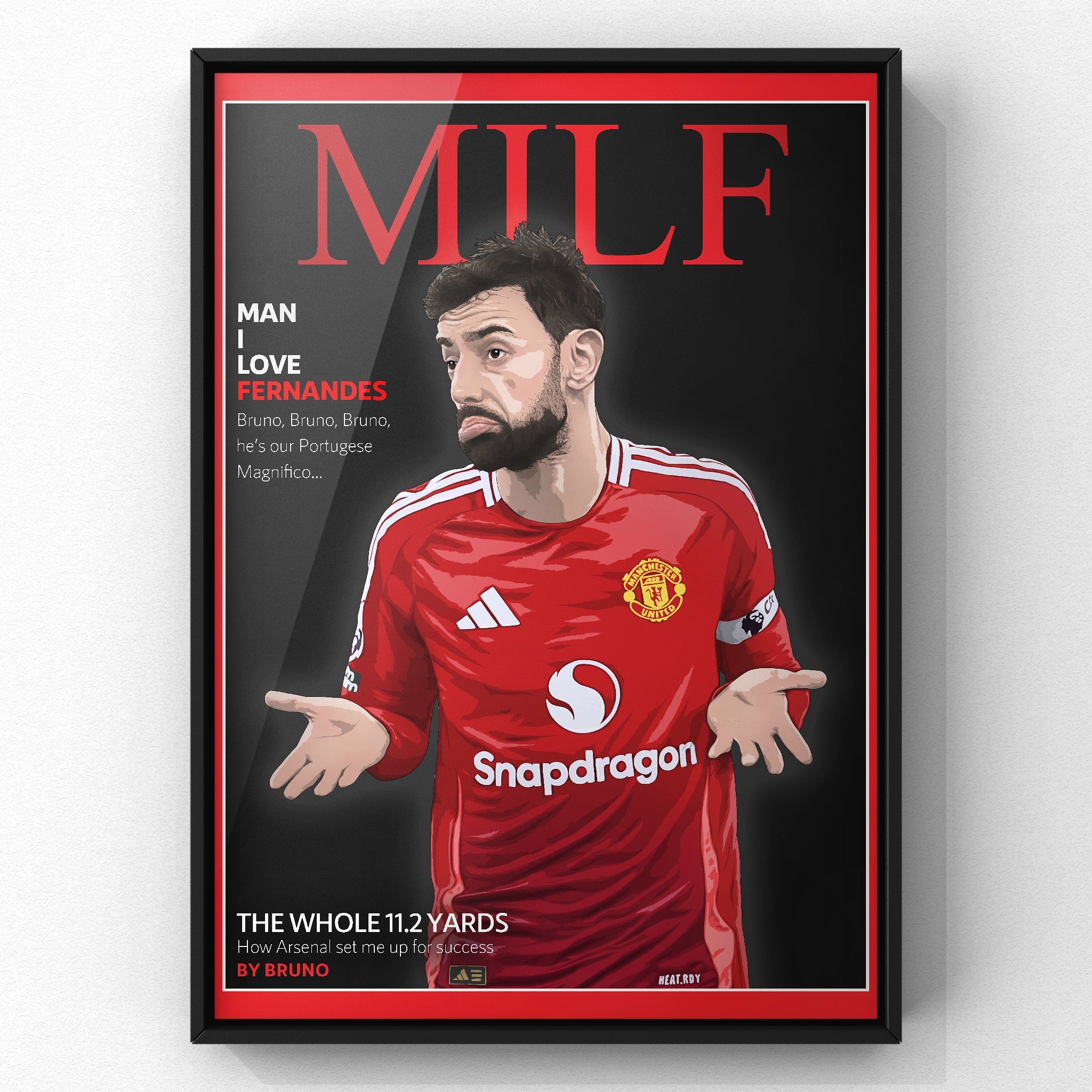 Bruno Fernandes print by Haz Does Whatever, Manchester United football art
