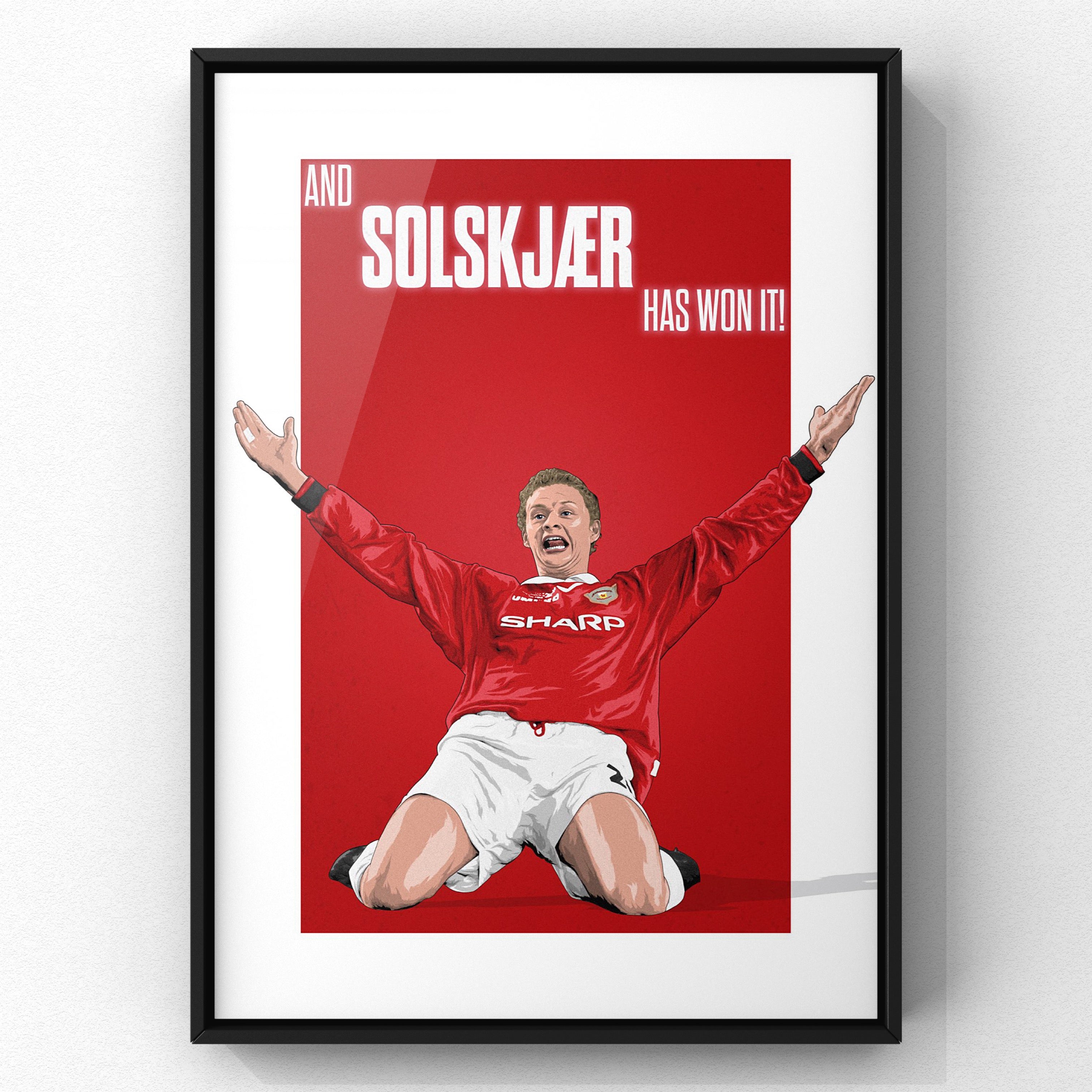 Ole Gunnar Solsjkær 1999 print by Haz Does Whatever, Manchester United football art