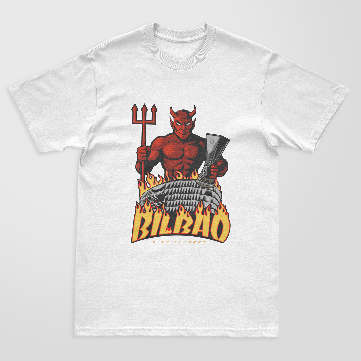 United are going to Bilbao Devil - Adult T-Shirt - Manchester United Football Art T-Shirt
