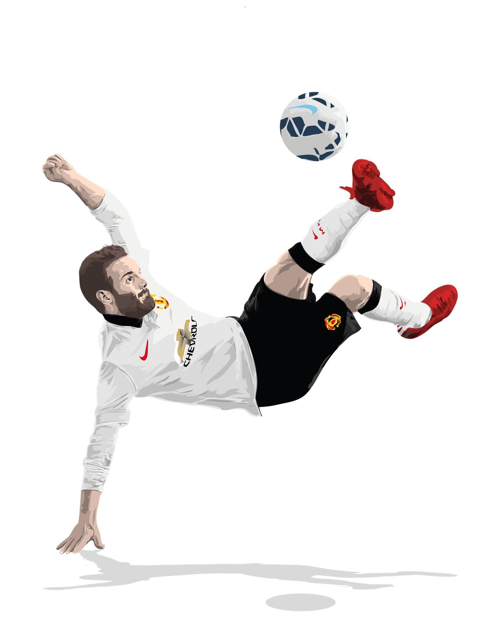 Juan Mata print by Haz Does Whatever, Manchester United football art