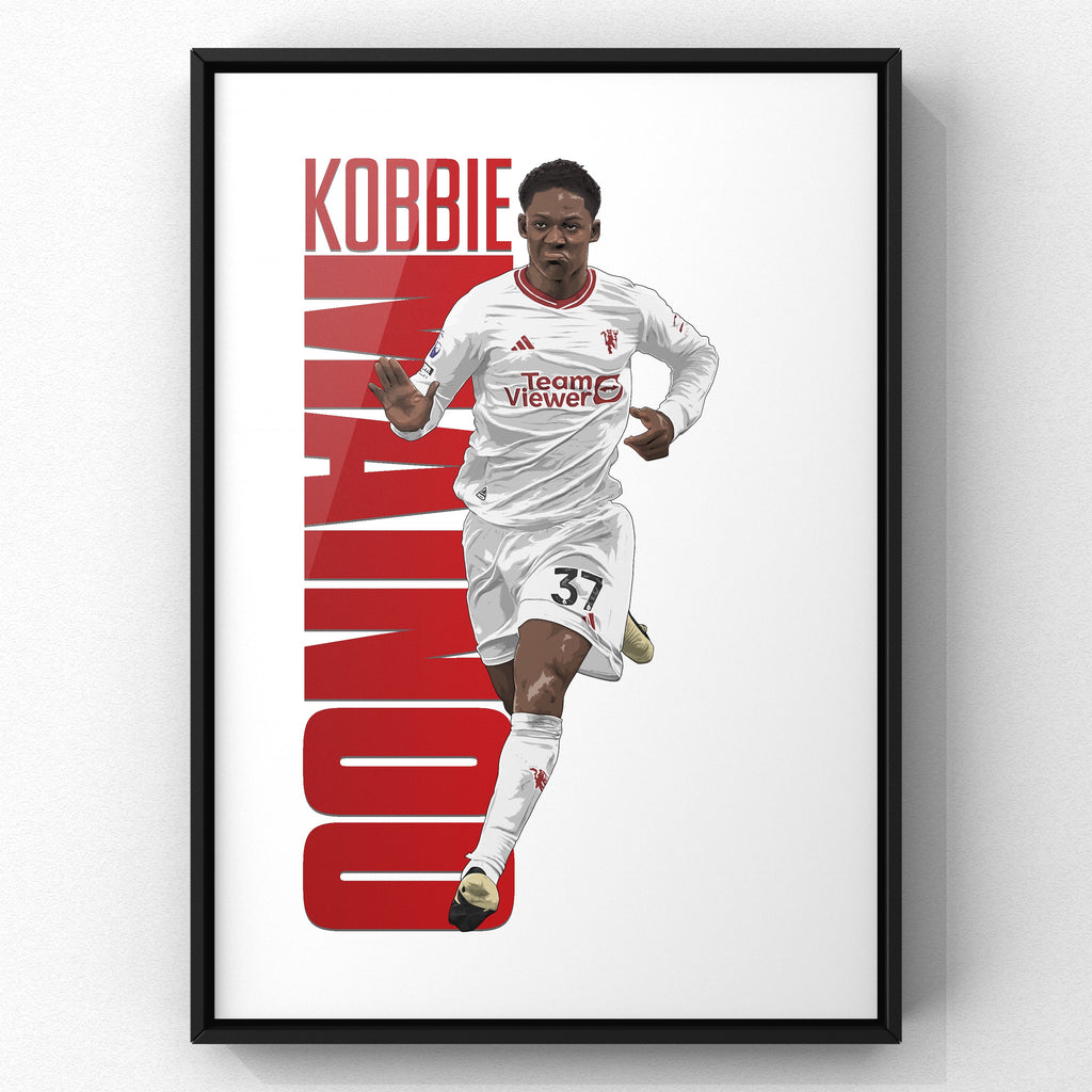 Kobbie Mainoo Third print by Haz Does Whatever, Manchester United football art