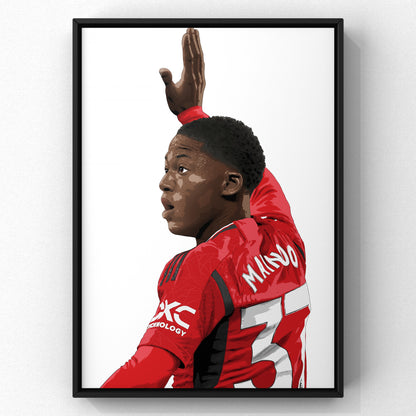 Kobbie Mainoo Home - 2023/24 Manchester United Football Art Print