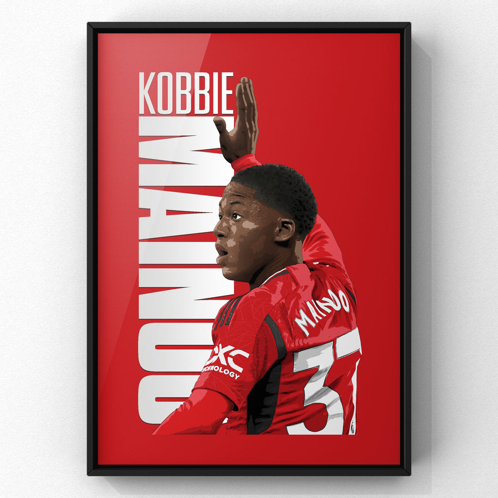 Kobbie Mainoo Home print by Haz Does Whatever, Manchester United football art