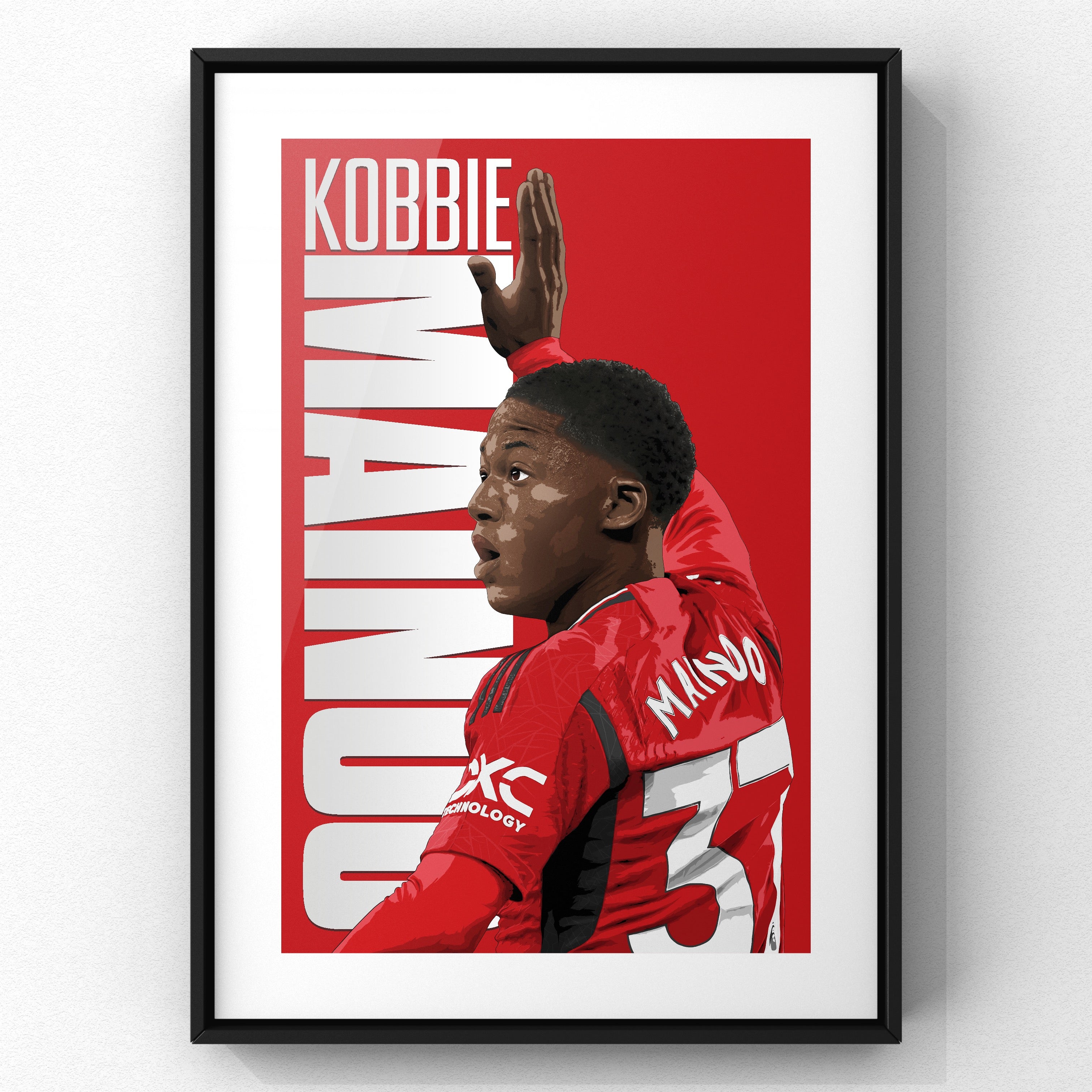 Kobbie Mainoo Home print by Haz Does Whatever, Manchester United football art
