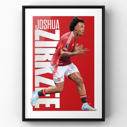Joshua Zirkzee - 2024/25 Manchester United Football Art Print