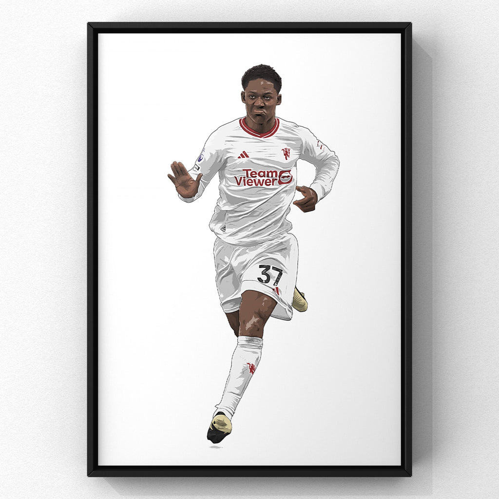 Kobbie Mainoo Third print by Haz Does Whatever, Manchester United football art