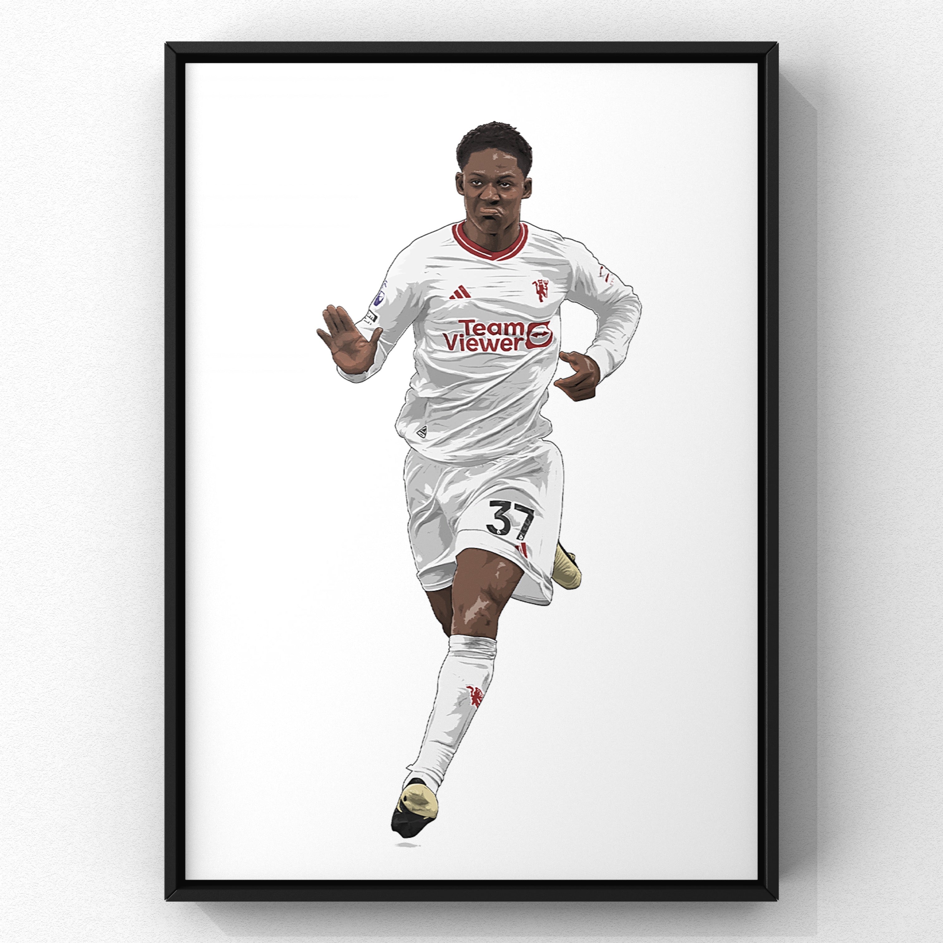 Kobbie Mainoo Third print by Haz Does Whatever, Manchester United football art
