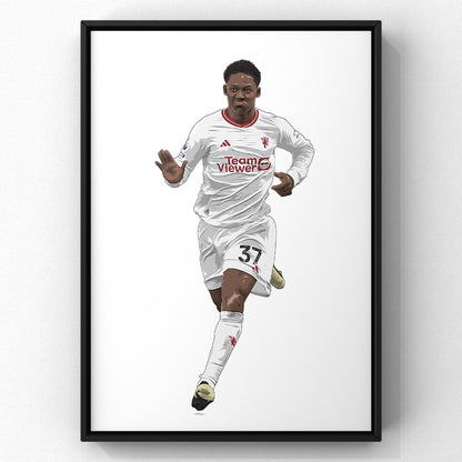 Kobbie Mainoo Third - 2023/24 Manchester United Football Art Print