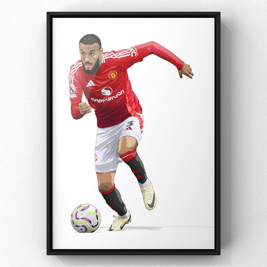 Noussair Mazraoui - 2024/25 Manchester United Football Art Print