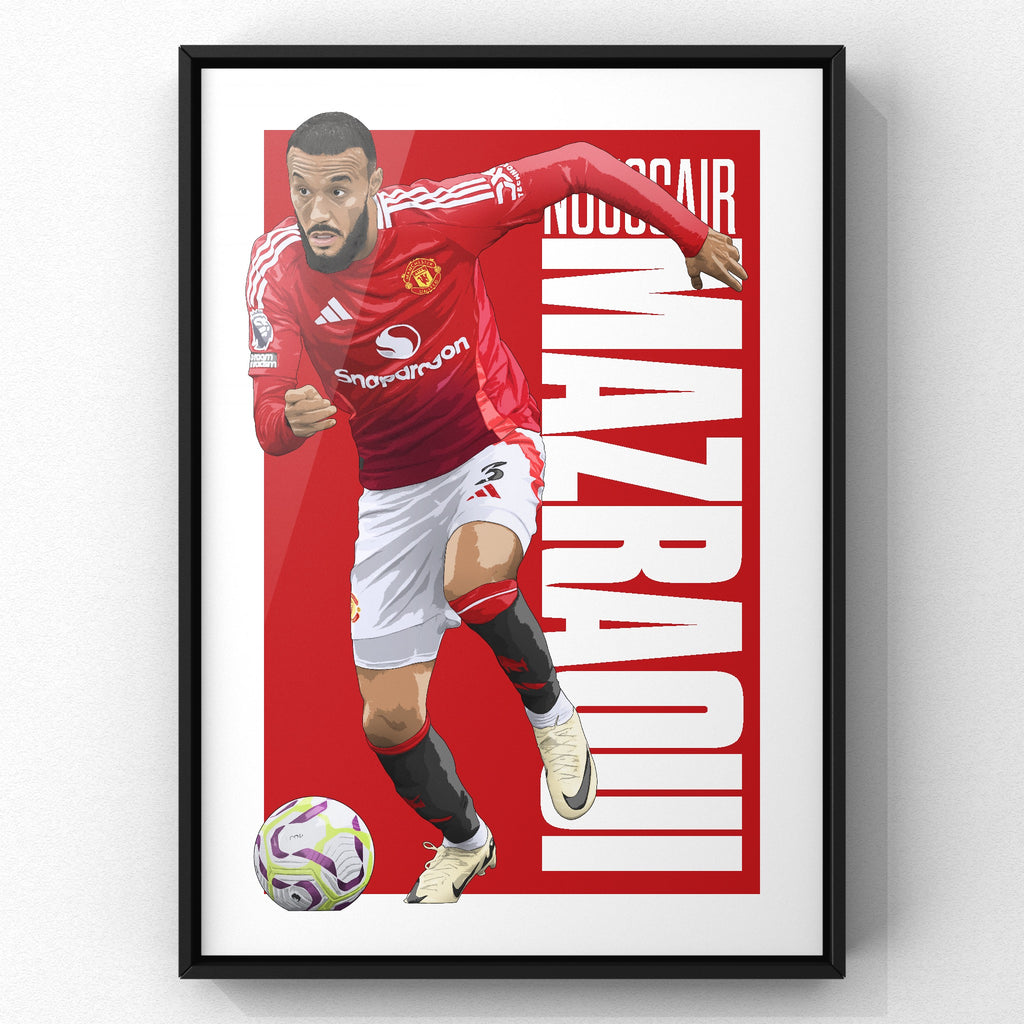 Noussair Mazraoui print by Haz Does Whatever, Manchester United football art