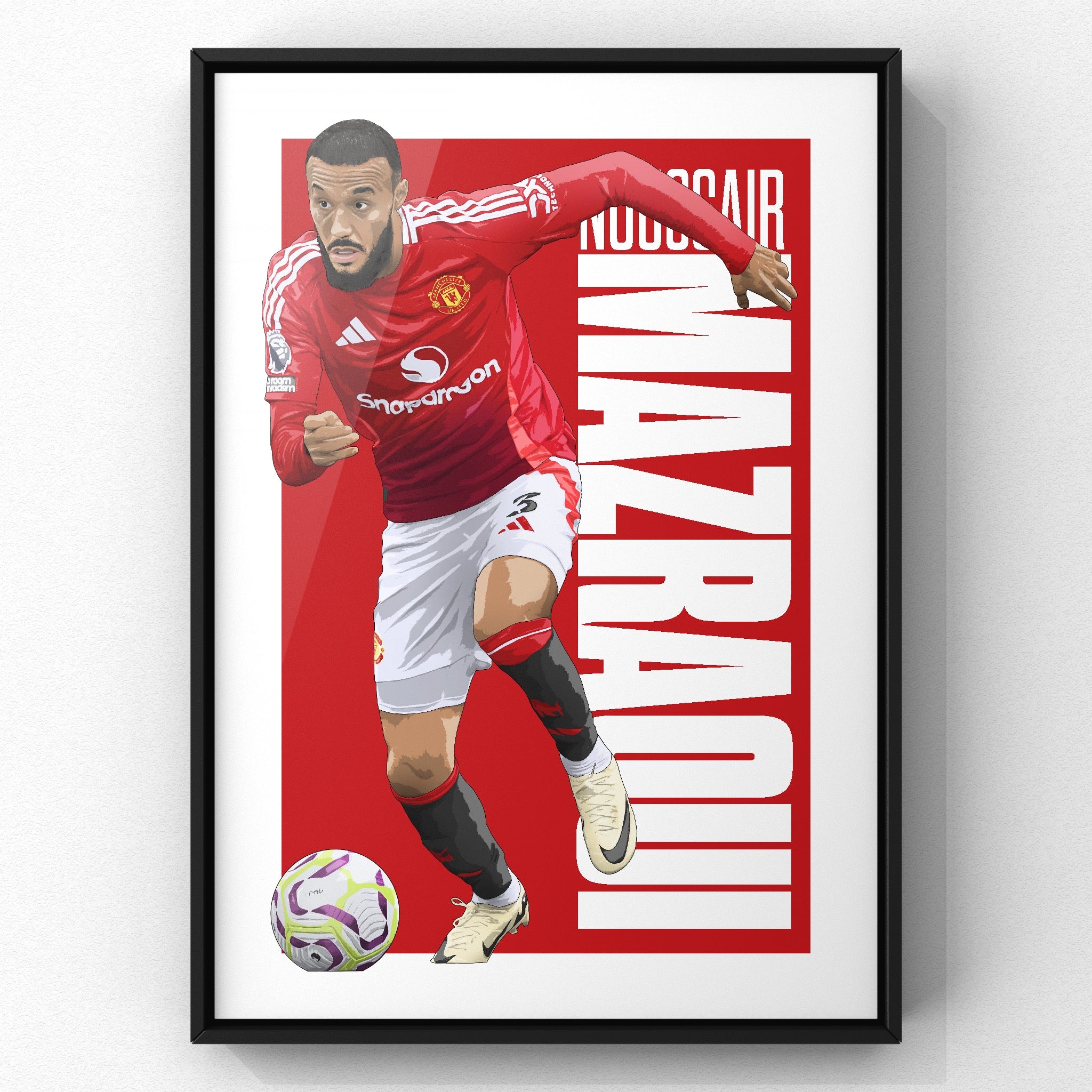Noussair Mazraoui print by Haz Does Whatever, Manchester United football art