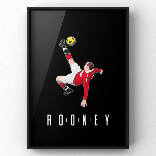 Air Rooney - Wayne Rooney Bicycle Kick - Manchester United Football Art Print