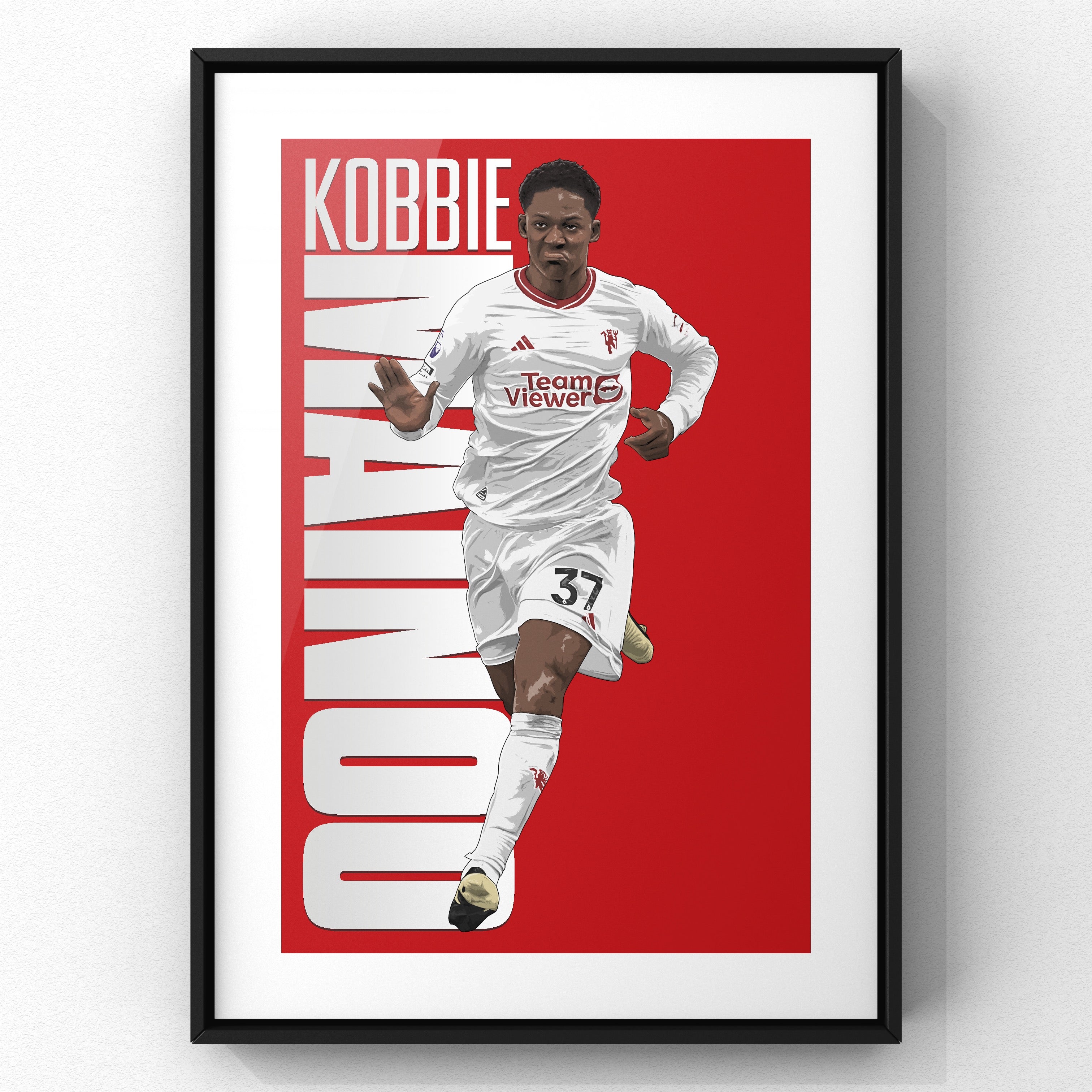 Kobbie Mainoo Third print by Haz Does Whatever, Manchester United football art