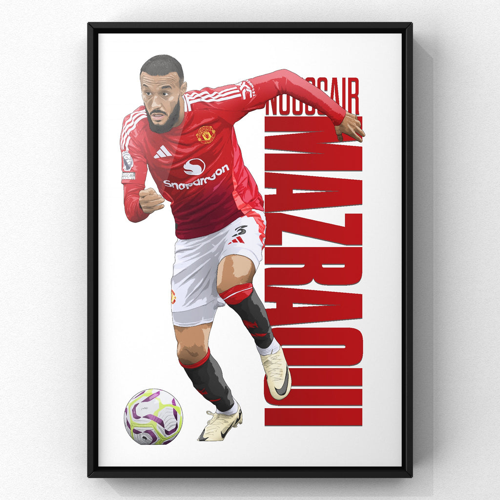 Noussair Mazraoui print by Haz Does Whatever, Manchester United football art