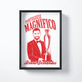 Portuguese Magnifico Bruno Fernandes art print shown in a black frame