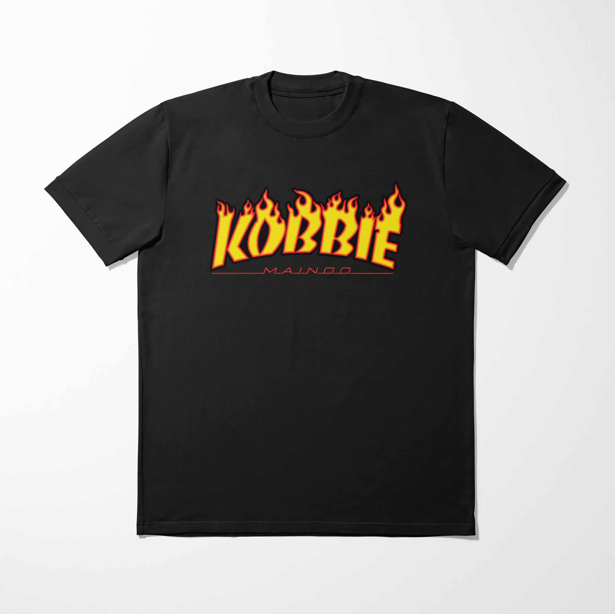 Kobbie Mainoo Fire shirt by Haz Does Whatever, Manchester United football art