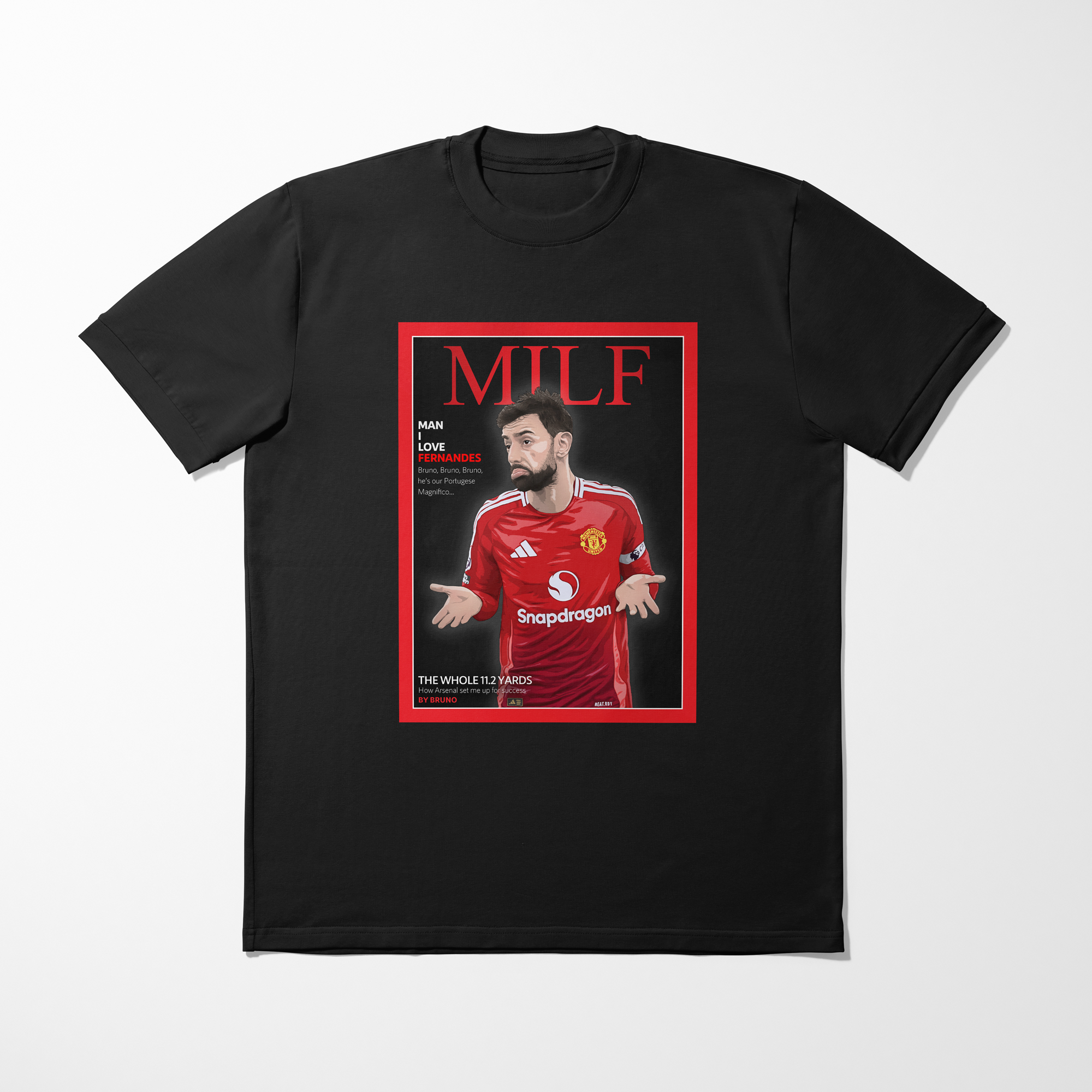 Bruno Fernandes shirt by Haz Does Whatever, Manchester United football art
