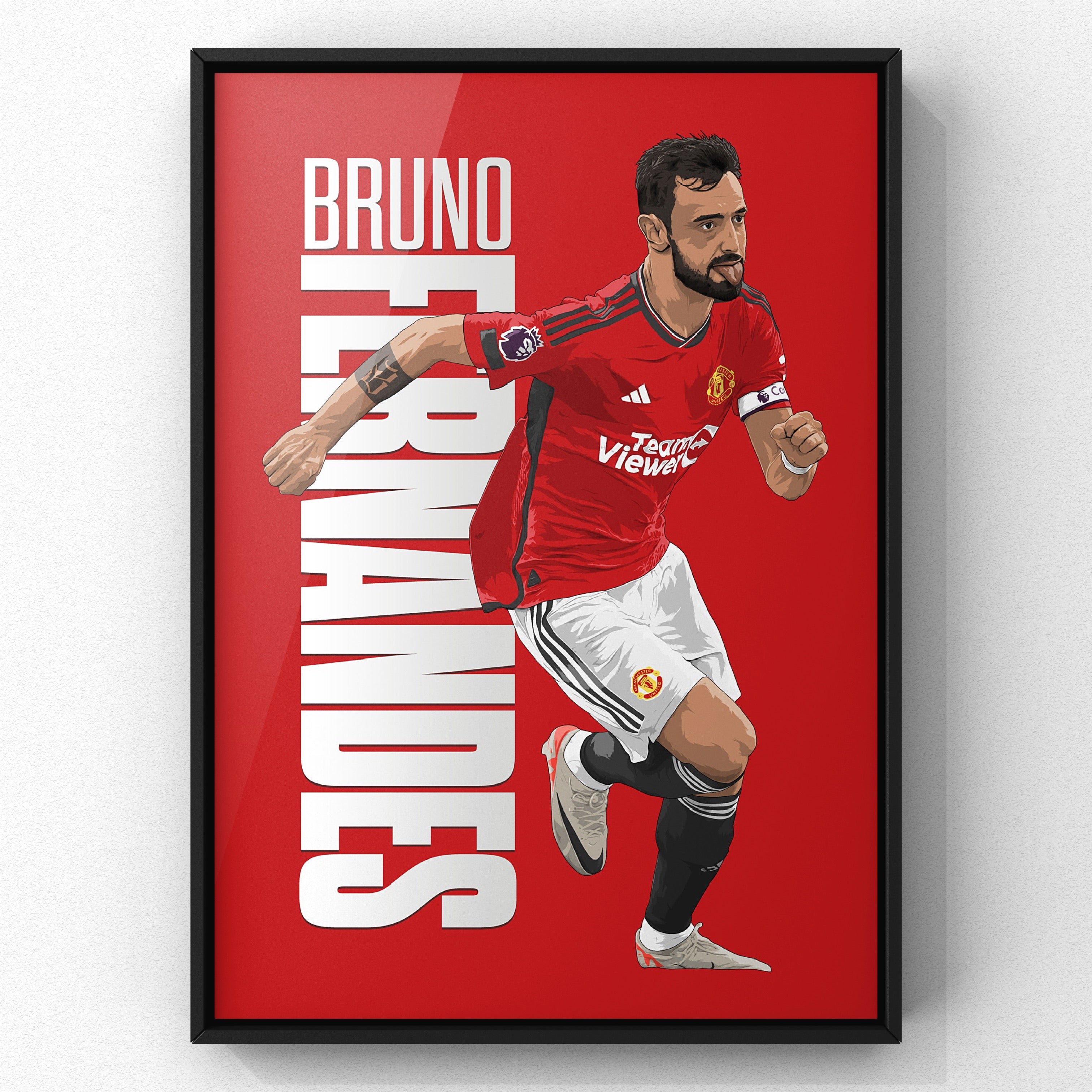Bruno Fernandes print by Haz Does Whatever, Manchester United football art