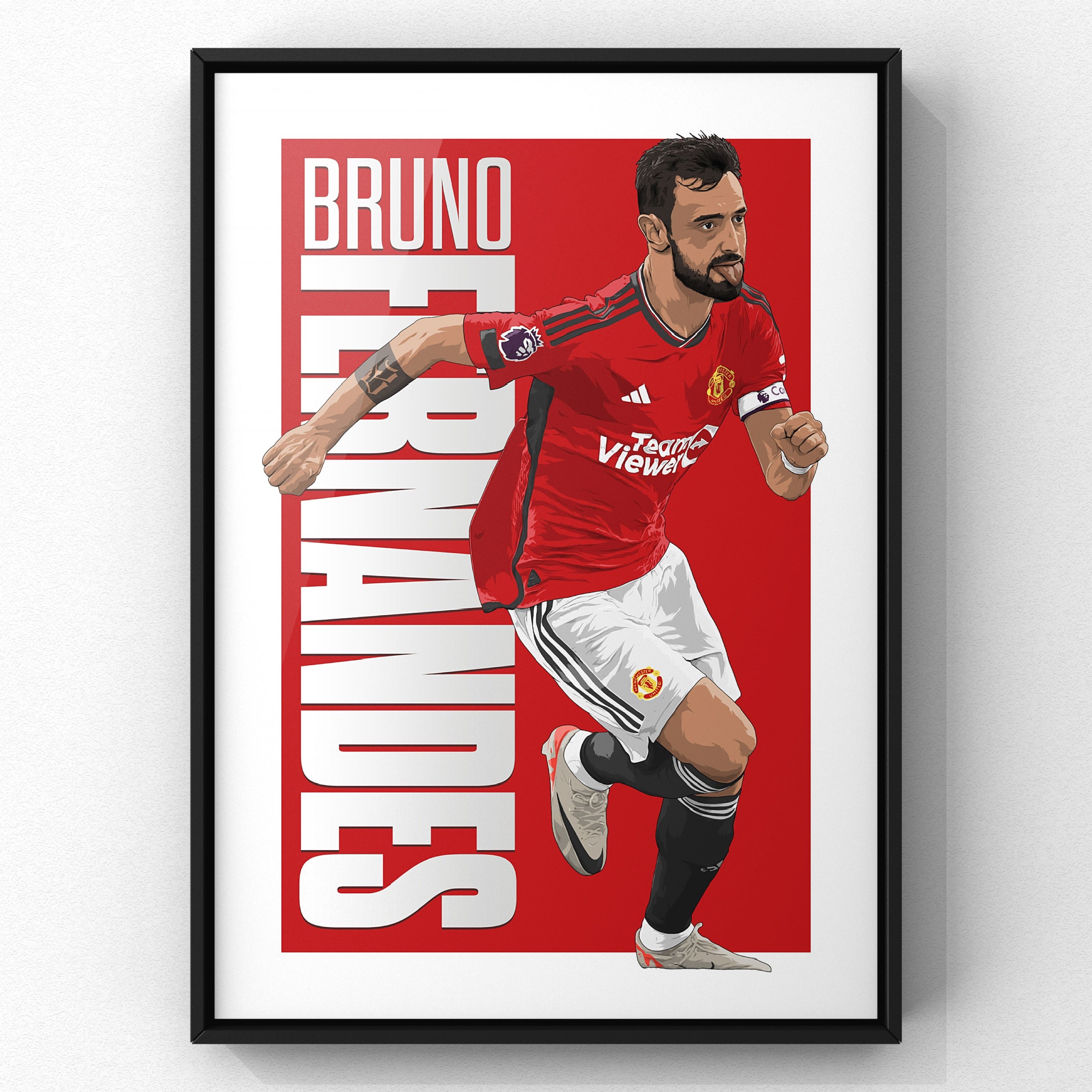 Bruno Fernandes print by Haz Does Whatever, Manchester United football art