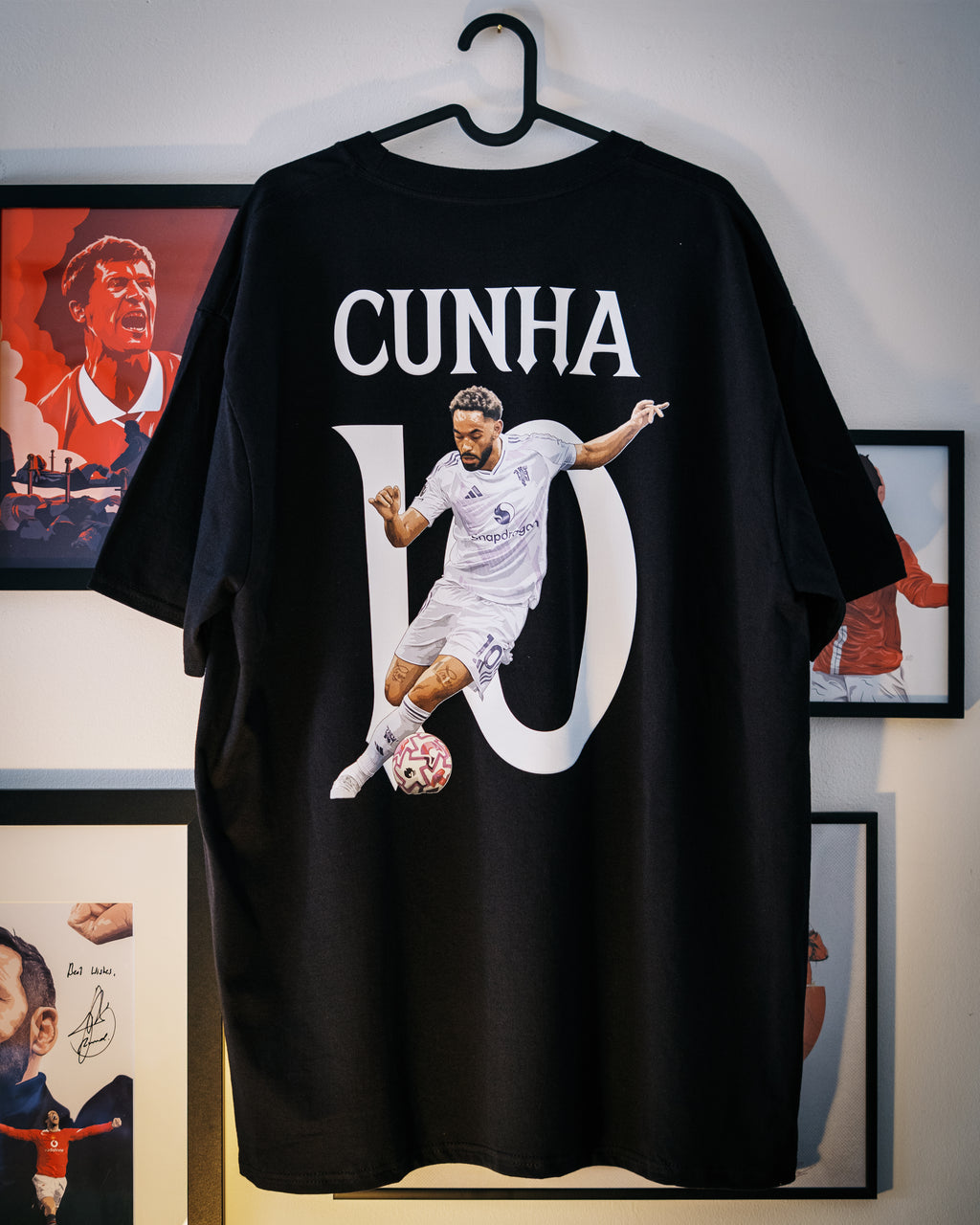 Matheus Cunha shirt by Haz Does Whatever, Manchester United football art