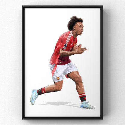 Joshua Zirkzee - 2024/25 Manchester United Football Art Print