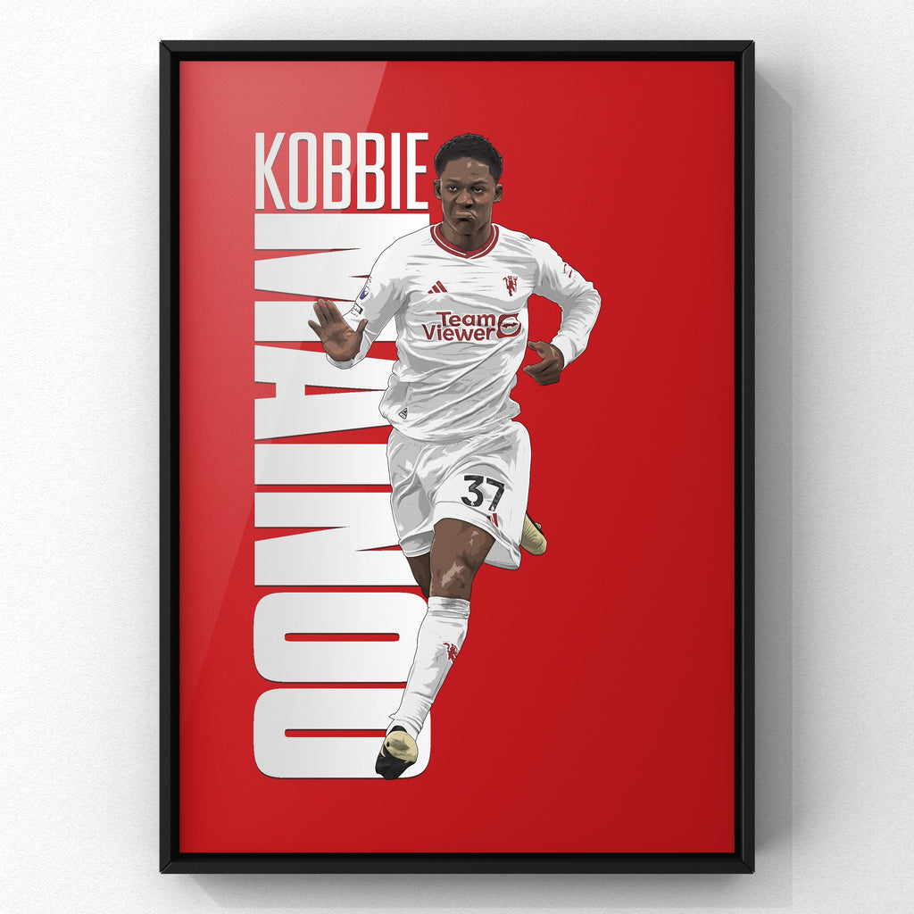 Kobbie Mainoo Third print by Haz Does Whatever, Manchester United football art