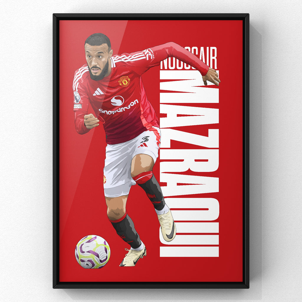 Noussair Mazraoui print by Haz Does Whatever, Manchester United football art