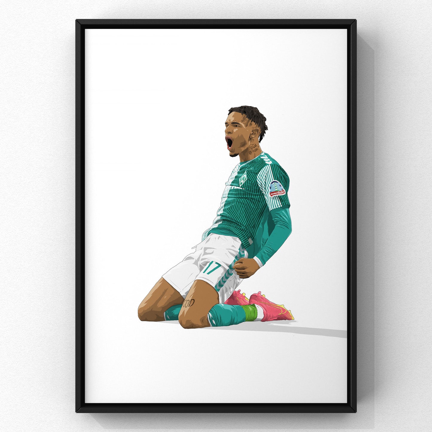 Justin Njinmah - 2023/24 Werder Bremen Football Art Print