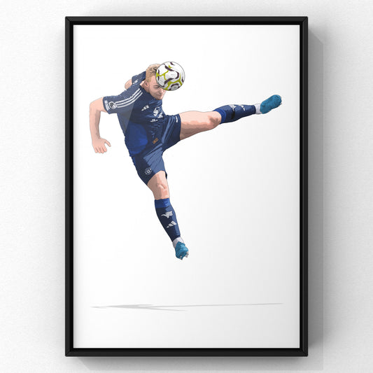 Matthijs De Ligt - Header 2024/25 Manchester United Football Art Print