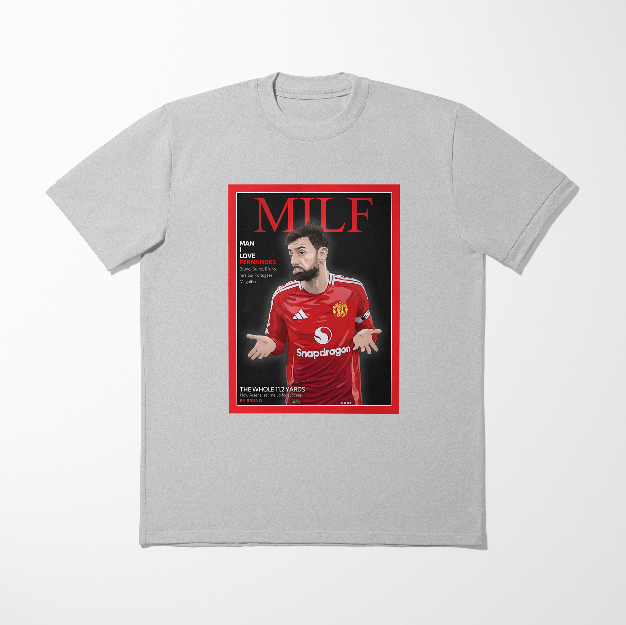 Bruno Fernandes shirt by Haz Does Whatever, Manchester United football art