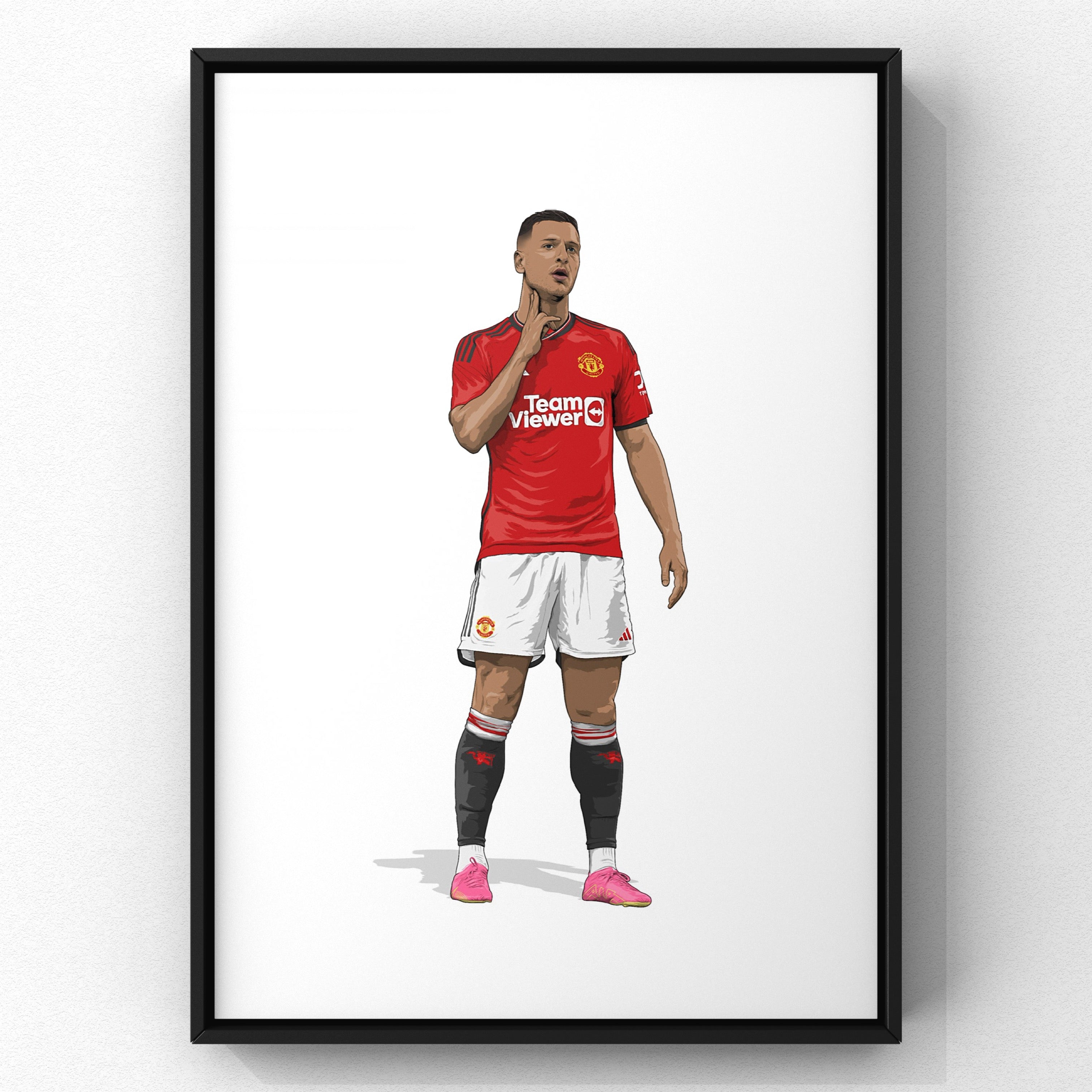 Diogo Dalot print by Haz Does Whatever, Manchester United football art