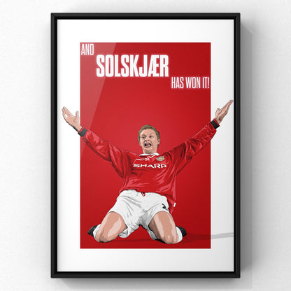 Ole Gunnar Solsjkær 1999 - Legend Manchester United Football Art Print