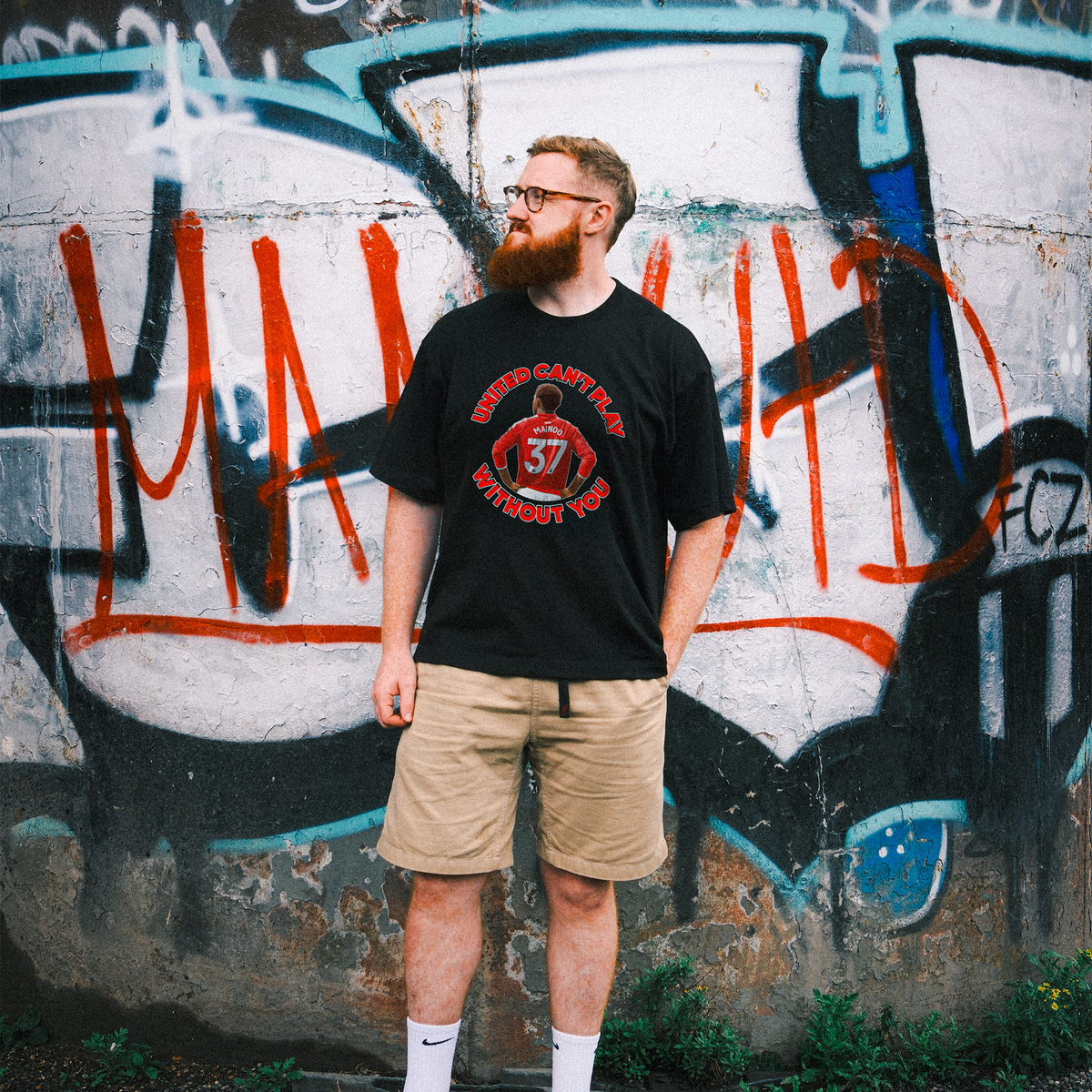 Mainoo United Can't Play Without You Kids T-Shirt by hazdoeswhatever