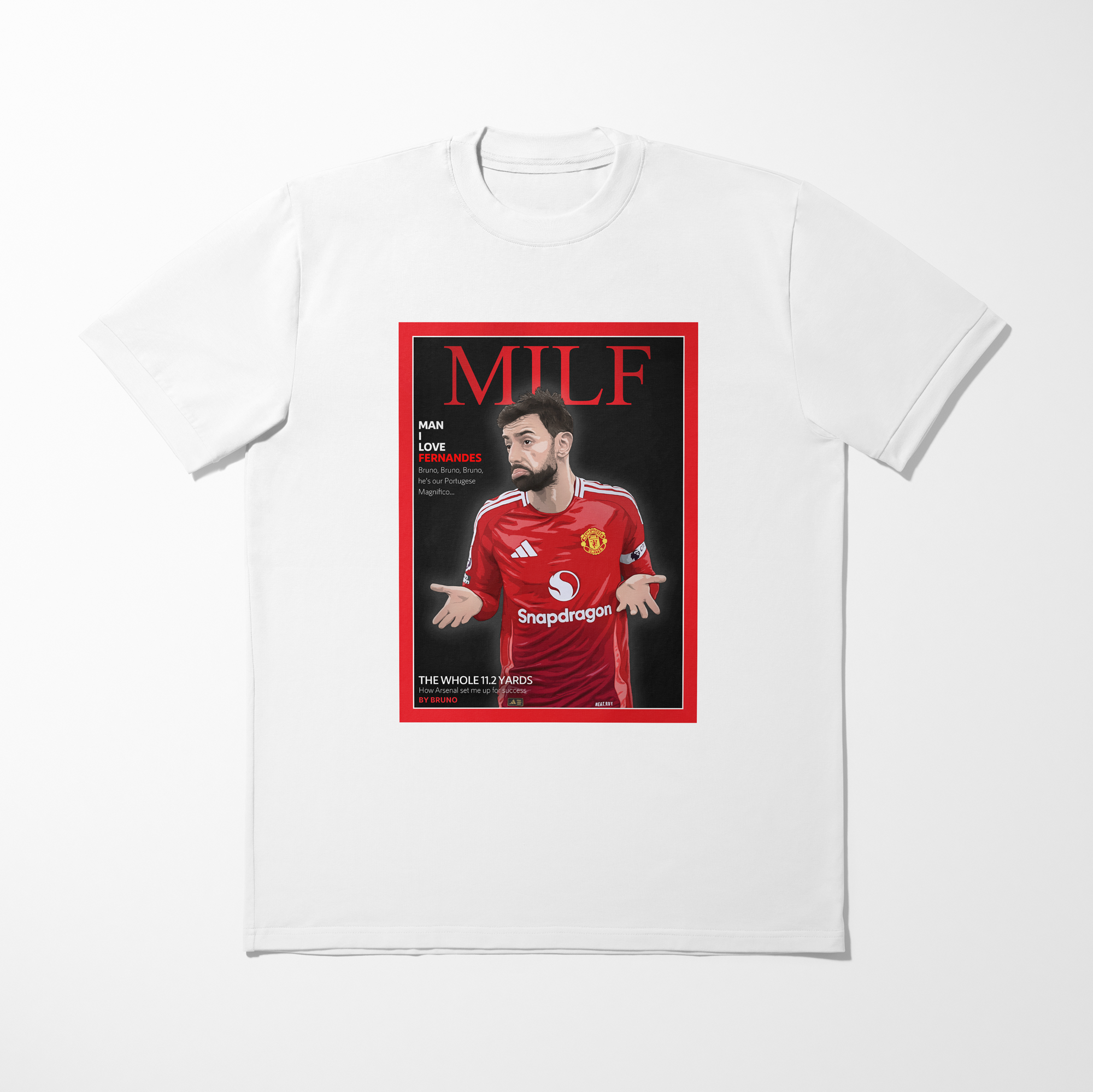 Bruno Fernandes shirt by Haz Does Whatever, Manchester United football art