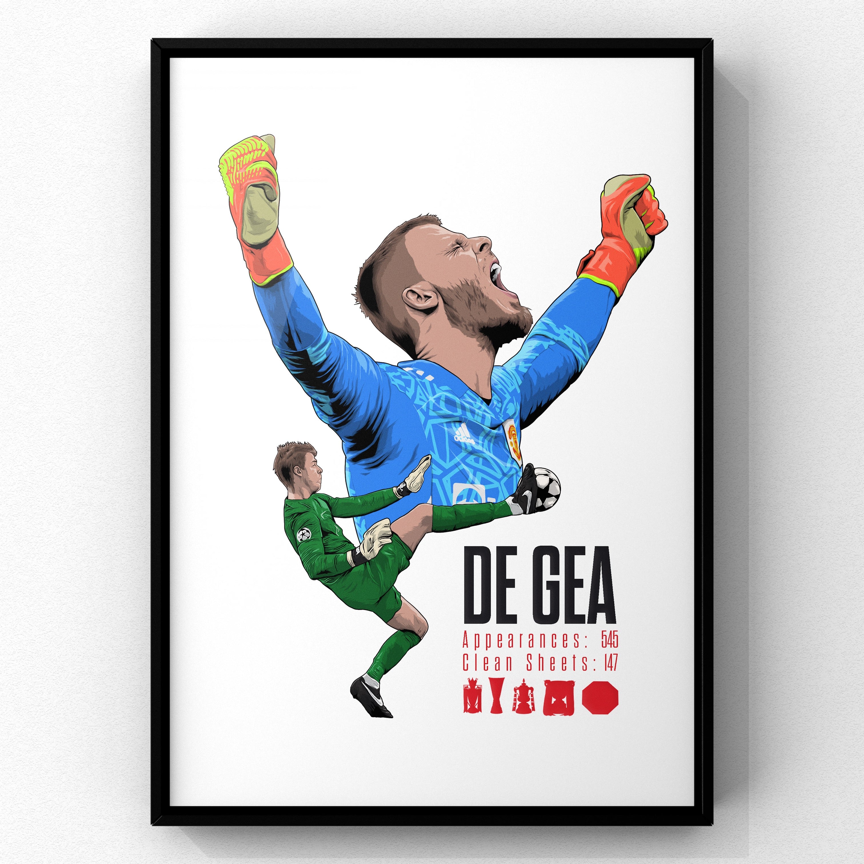 David de Gea Manchester United Legend Print print by Haz Does Whatever, Manchester United football art