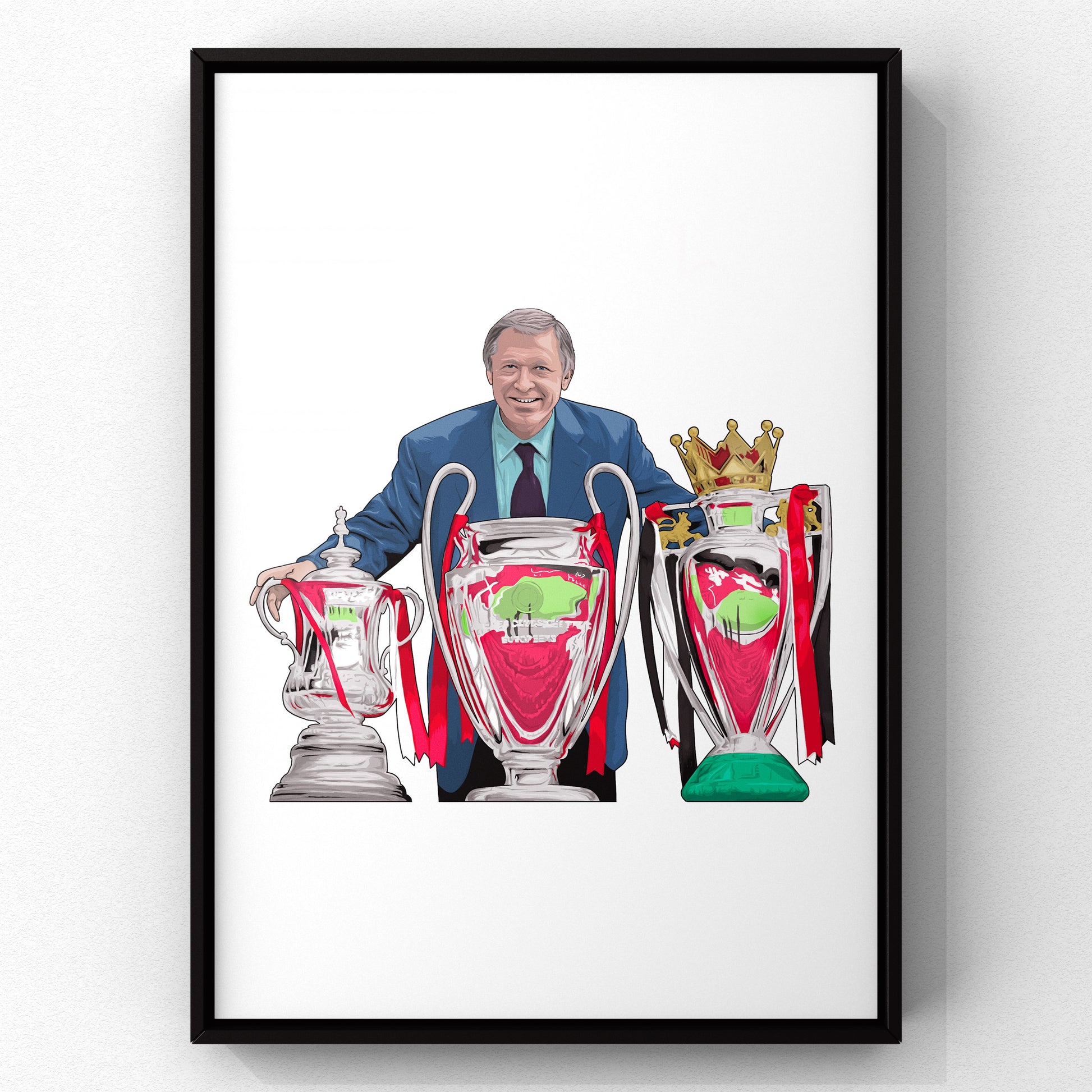 Sir Alex Ferguson Treble Print