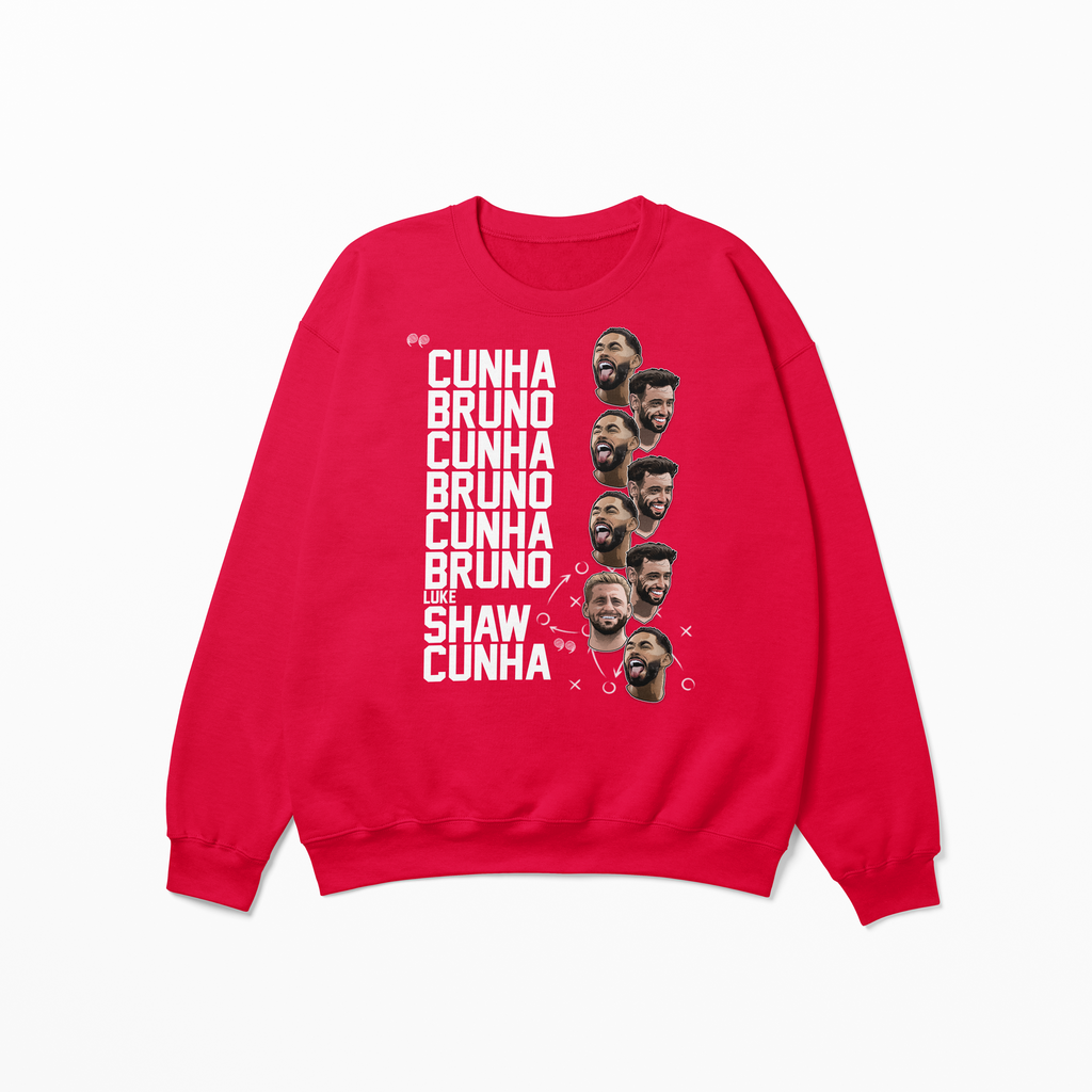Cunha Bruno Luke Shaw Graphic Adult Sweatshirt | Manchester United Football Sweatshirt