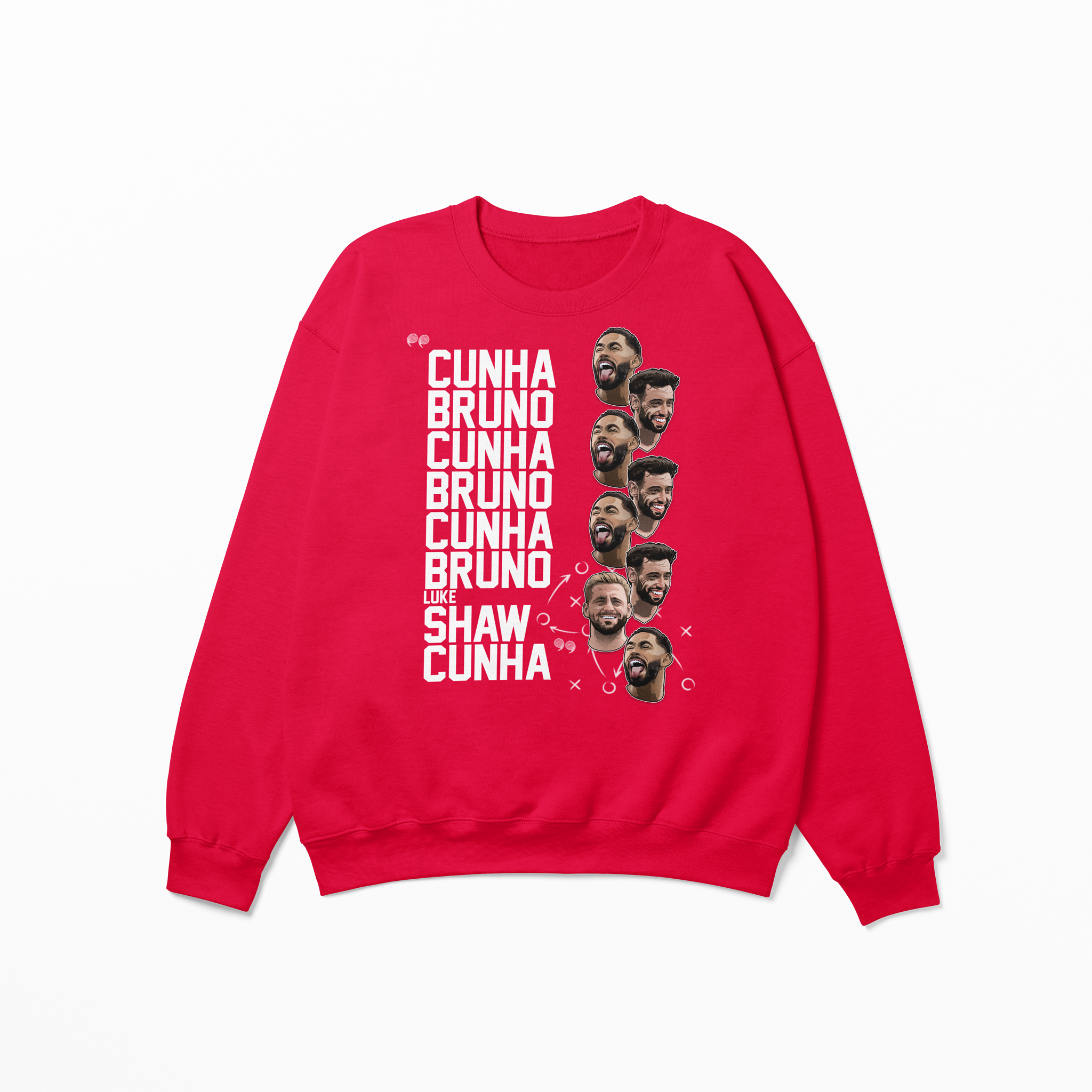 Cunha Bruno Luke Shaw Graphic Adult Sweatshirt | Manchester United Football Sweatshirt