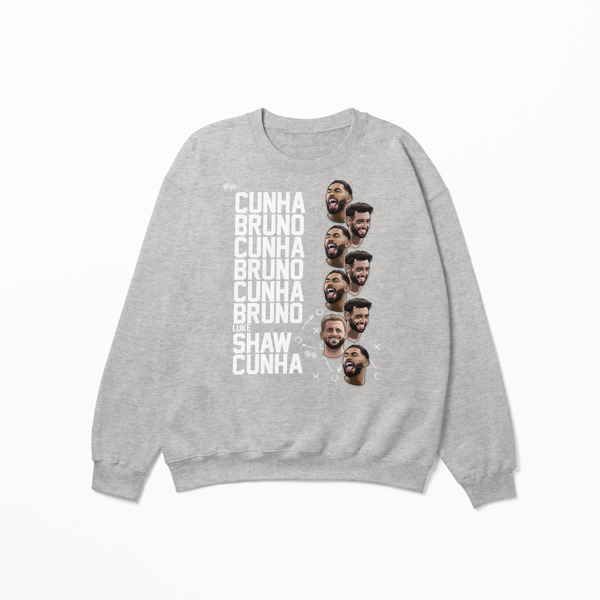 Cunha Bruno Luke Shaw Graphic Adult Sweatshirt | Manchester United Football Sweatshirt