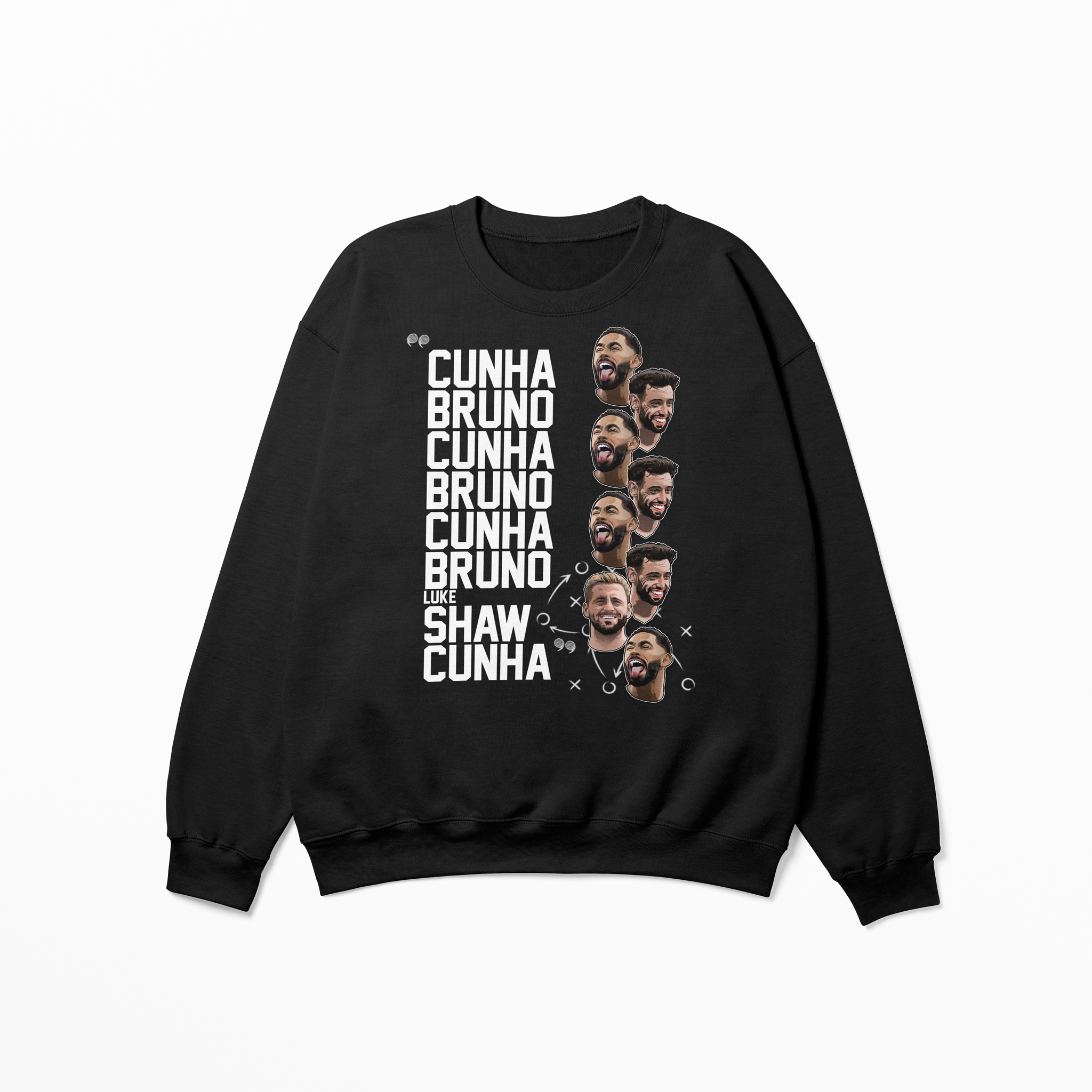 Cunha Bruno Luke Shaw Graphic Adult Sweatshirt | Manchester United Football Sweatshirt
