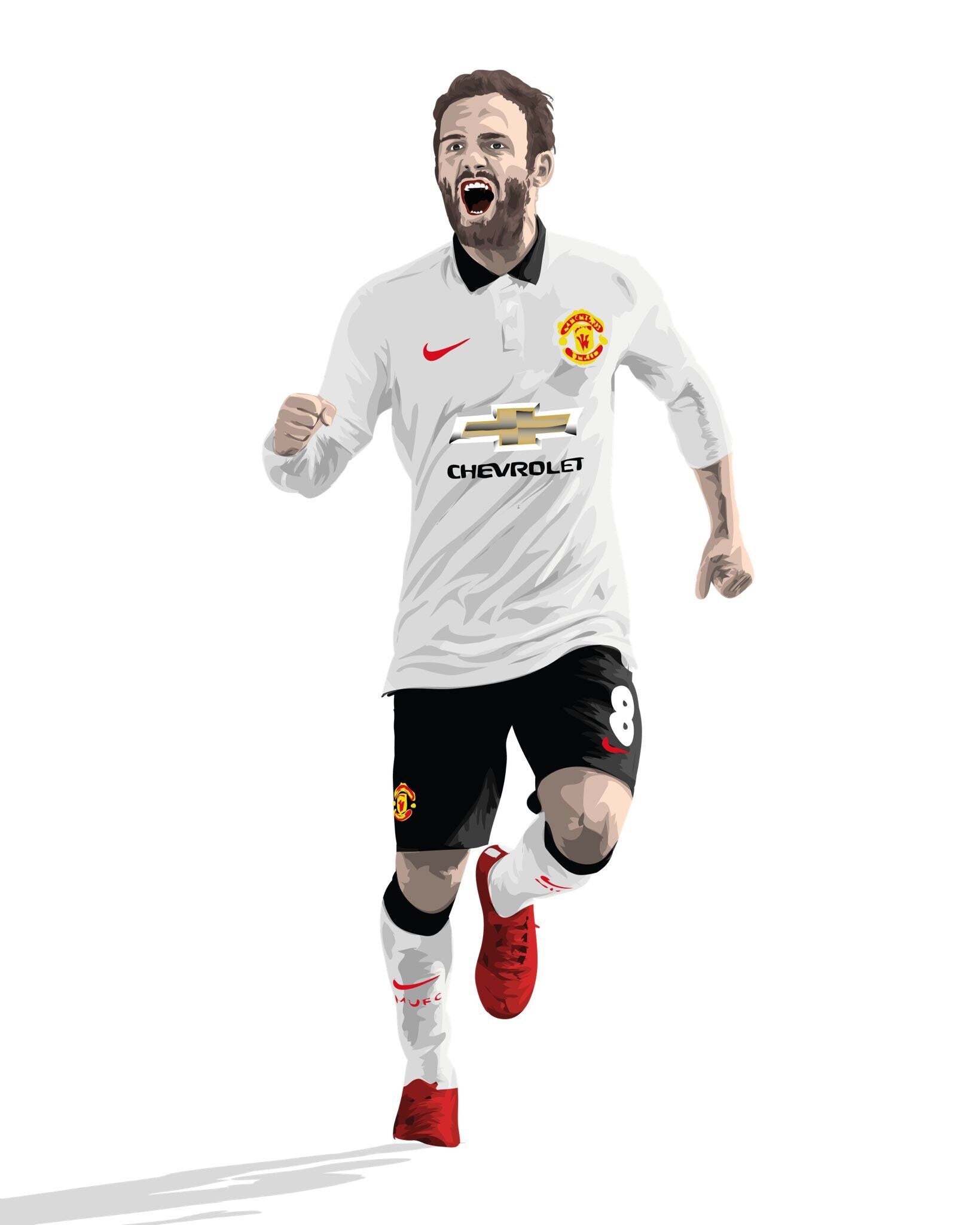 Juan Mata print by Haz Does Whatever, Manchester United football art